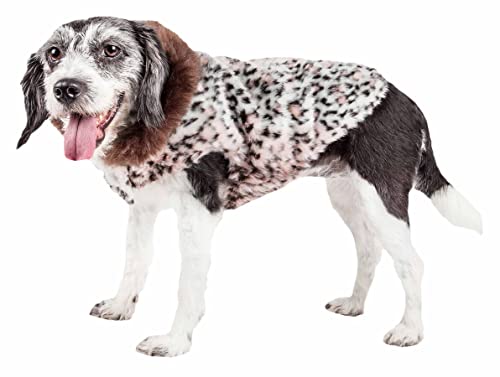 PetLife Hundemantel aus Nerz, mit Gepardenmuster, Größe M, Rosa von Pet Life