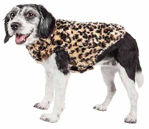 PetLife Hundemantel aus Nerzfell, gepunktet, Größe L, Braun von Pet Life