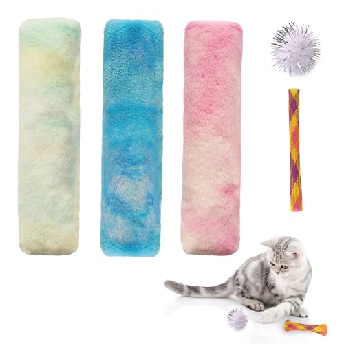PetLike Katzenspielzeug, interaktives Katzenminze-Spielzeug, Knisterpapier und Katzenminze im Inneren, buntes Plüsch-Kätzchen-Kicker für Katzen, Gelb + Blau + Rosa, 5 Stück PetLike Katzenspielzeug, interaktives Katzenminze-Spielzeug, Knisterpapier und Katzenminze im Inneren, buntes Plüsch-Kätzchen-Kicker für Katzen, Gelb + Blau + Rosa, 5 Stück von PetLike