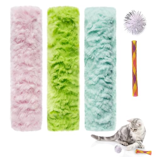 PetLike Katzenspielzeug, interaktives Katzenminze-Spielzeug, Knisterpapier und Katzenminze im Inneren, buntes Plüsch-Kätzchen-Kicker für Katzen, Rosa + Grün + Blau, 5 Stück PetLike Katzenspielzeug, interaktives Katzenminze-Spielzeug, Knisterpapier und Katzenminze im Inneren, buntes Plüsch-Kätzchen-Kicker für Katzen, Rosa + Grün + Blau, 5 Stück von PetLike