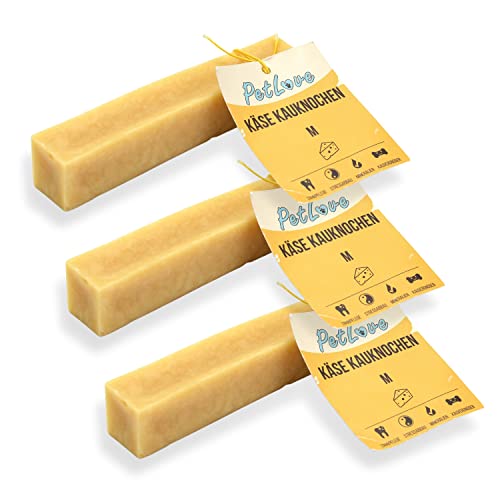 PetLove Hartkäse für Hunde • 100% natürlicher Kauknochen aus Käse • Kaukäse Hund • Kauspaß & Zahnpflege • Ideal für unterwegs • 3er Pack • Größe M: 50-80g PetLove Hartkäse für Hunde • 100% natürlicher Kauknochen aus Käse • Kaukäse Hund • Kauspaß & Zahnpflege • Ideal für unterwegs • 3er Pack • Größe M: 50-80g von PetLove