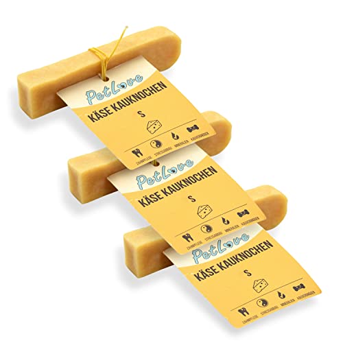 PetLove Hartkäse für Hunde • 100% natürlicher Kauknochen aus Käse • Kaukäse Hund • Kauspaß & Zahnpflege • Ideal für unterwegs • 3er Pack • Größe S: 30-50g PetLove Hartkäse für Hunde • 100% natürlicher Kauknochen aus Käse • Kaukäse Hund • Kauspaß & Zahnpflege • Ideal für unterwegs • 3er Pack • Größe S: 30-50g von PetLove