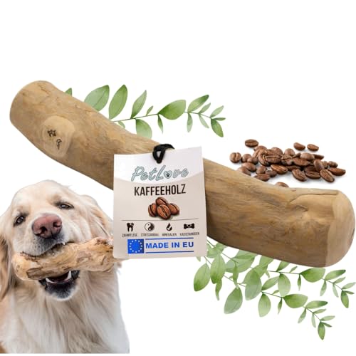 PetLove Kaffeeholz für Hunde • Kauholz Hund als Hundespielzeug & Zahnpflege • Holzknochen für Hund • Ohne Koffein • Größe: S • Für Welpen & kleine Hunde von PetLove