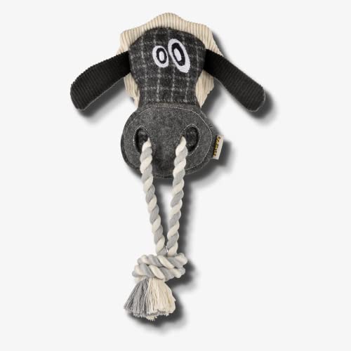 PetLove Wonky Woolies Tuggerz, Schaf, strapazierfähiges Plüsch- und Seilspielzeug für Hunde und Welpen mit Quietsche, 100% recyceltes Material von PetLove