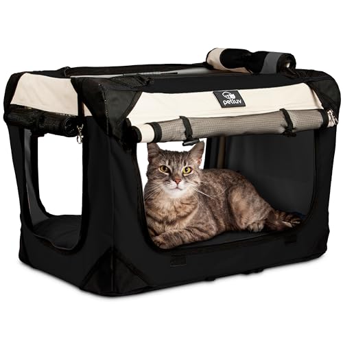 Große Katzentragetasche & Hundetrage für 2 Katzen oder mittelgroße Hunde Weiche Seiten Haustier-Tragetasche für Reisen Zusammenklappbar, tragbar mit weichem Bett, Ober- und Seitenladung Große Katzentragetasche & Hundetrage für 2 Katzen oder mittelgroße Hunde Weiche Seiten Haustier-Tragetasche für Reisen Zusammenklappbar, tragbar mit weichem Bett, Ober- und Seitenladung von PetLuv