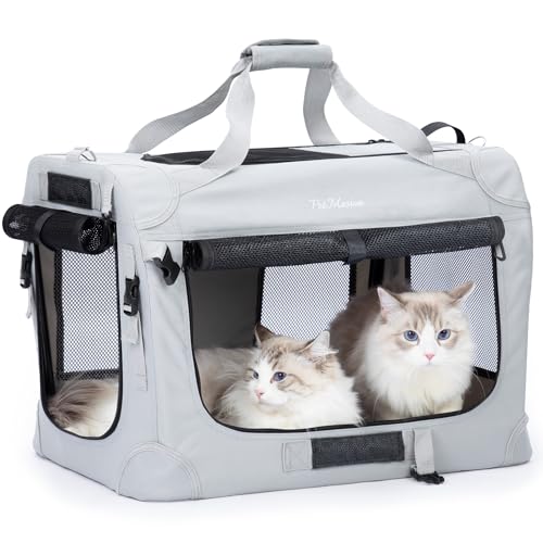 PetMasion Extra große Katzentragetasche für 2 Katzen, zusammenklappbar, weiche Seiten, XL-Kiste für große Mudium-Katzen, 9 kg, tragbare Tasche für lange Reisen, 61 x 41,9 x 41,9 cm PetMasion Extra große Katzentragetasche für 2 Katzen, zusammenklappbar, weiche Seiten, XL-Kiste für große Mudium-Katzen, 9 kg, tragbare Tasche für lange Reisen, 61 x 41,9 x 41,9 cm von PetMasion