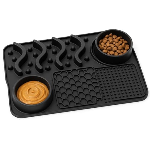 PetMix 3-in-1 Hundenapf mit Napfunterlage & Leckmatte - Futternapf Katze Silikon rutschfest - Anti Schling Napf Hund zur Beruhigung & Stressreduktion - Fressnapf Katze & Hund Gegen Blähungen PetMix 3-in-1 Hundenapf mit Napfunterlage & Leckmatte - Futternapf Katze Silikon rutschfest - Anti Schling Napf Hund zur Beruhigung & Stressreduktion - Fressnapf Katze & Hund Gegen Blähungen von PetMix