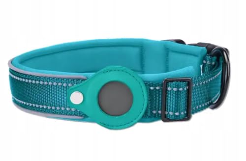 PetMix - Hundehalsband - Halsband für Hund - Halsband mit GPS-Tracker-Halterung - mit Platz für GPS - mit Trackerhalterung - Dog Collar (Blau, M) von PetMix
