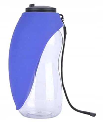 PetMix - Trinkflasche Hunde für Unterwegs - Petkit - Hundetrinkflasche -Welpen Zubehör - Wasserflasche - Wasserspender - Silikon Trinkblatt - Hundezubehör (Blau, 680ml) von PetMix