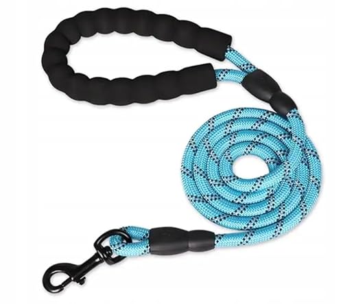 Petmix - Reflektierende Hundeleine 1,5 m – Trainingsleine aus Nylon mit gepolstertem Griff – Führleine für kleine, mittlere und große Hunde - Retrieverleine - Sicherheitsleine Hunde (Blau, 1,5m) von PetMix