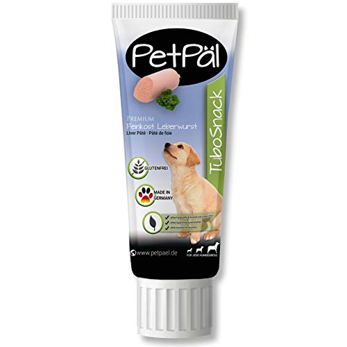 PetPäl Hunde Leberwurst “TuboSnack“ - Ohne Getreide, Salz, Zucker - Premium Leckerli aus der Tube - Schmackhaft, lecker, gesund, natürlich - Ideal auch für Welpen - 3X 75g Hunde Snack Made in Germany PetPäl Hunde Leberwurst “TuboSnack“ - Ohne Getreide, Salz, Zucker - Premium Leckerli aus der Tube - Schmackhaft, lecker, gesund, natürlich - Ideal auch für Welpen - 3X 75g Hunde Snack Made in Germany von PetPäl