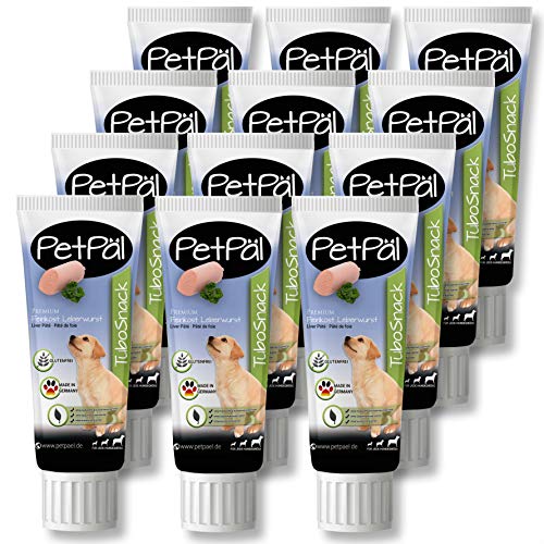 PetPäl Hunde Leberwurst “TuboSnack“ - Ohne Getreide, Salz, Zucker - Premium Leckerli aus der Tube - Schmackhaft, lecker, gesund, natürlich - Ideal auch für Welpen - 3X 75g Hunde Snack Made in Germany PetPäl Hunde Leberwurst “TuboSnack“ - Ohne Getreide, Salz, Zucker - Premium Leckerli aus der Tube - Schmackhaft, lecker, gesund, natürlich - Ideal auch für Welpen - 3X 75g Hunde Snack Made in Germany von PetPäl