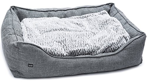 PetPäl Premium Hundebett - Größe L - Hundekorb für mittlere & große Hunde - Hundekissen mit Warmer Polsterung & Rutschfestem Boden - Kuscheliger, Flauschiger Hundeplatz - Größe L, Maße: 80x60cm PetPäl Premium Hundebett - Größe L - Hundekorb für mittlere & große Hunde - Hundekissen mit Warmer Polsterung & Rutschfestem Boden - Kuscheliger, Flauschiger Hundeplatz - Größe L, Maße: 80x60cm von PetPäl