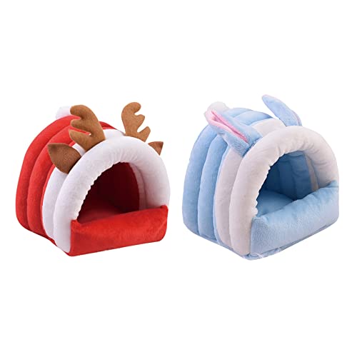 2pcs Ratten Hamster Warmes Bett Haus Kissen Hamster Bett Hamsterzubehör Hamster Versteck Maus Warmer Kanal Super Weicher Plüsch Tunnel Nest Kleines Haustier Hammockel Hängematte Kleintiere von PetPhindU