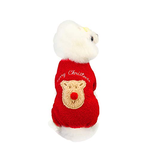 PetPhindU Hund Neue Jahr Mantel Pyjamas, Christmas Koala Pullover Vierbeinigen Partei Mantel Pullover Welpen Kleidung für Kleine, Mittlere Hunde von PetPhindU