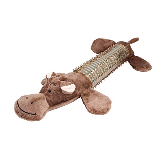 Hund Quietschende Plüsch-Spielzeug-kauen Spielzeug Hund Mahlzähne Reinigung Spielzeug Elefant Krokodil Ox Toy Interactive Toy für Small Medium Big Dogs von PetPhindU