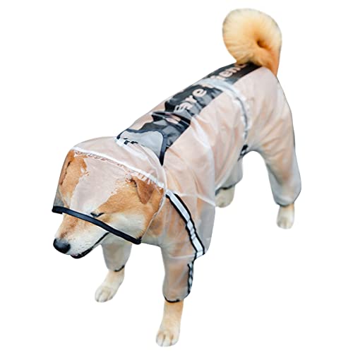 Hund Regenmantel mit Kapuze Slicker Poncho Dog Raincoat Clear Hood Hund Regenmantel mit Streifen Reflektierende Einstellbare Kordelzug Hund Regenmantel Pet Regen Kleidung mit Poncho-Kapuze von PetPhindU