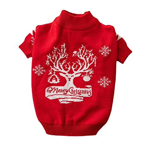 Hund Weihnachtspullover Weihnachtsfest Pullover Haustier Pullover Pomeranische Französische Hundekämpfe Kleidung Verdickte Weihnachtsbaum Elch Weihnachten Hundepullover Katze Kostüme von PetPhindU