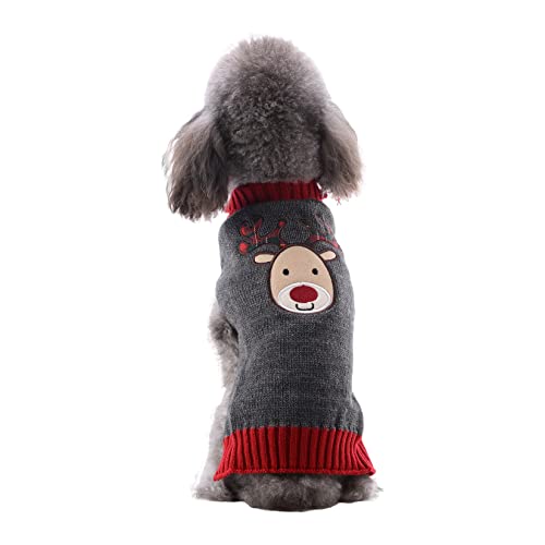 Hund Weihnachtspullover Weihnachtsheilspülpullover Hund Kleidung Frühling Herbst Teddy Pudel Welpe Pullover Weihnachtskleidung Elch Weihnachtskleid Hunde Strickpullover Strickkleidung von PetPhindU