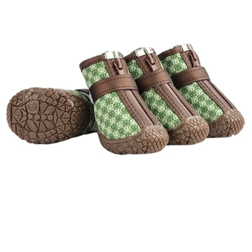 Hundeschuhe Hunde Im Freien Schuhe Anti-rutsch-wasserdichte Schuhe Anti-Pinch Reißverschluss Reflektierende Strap Teddy Bichon Spitz Corgi Pudel Schnauzer Papillon Mops von PetPhindU