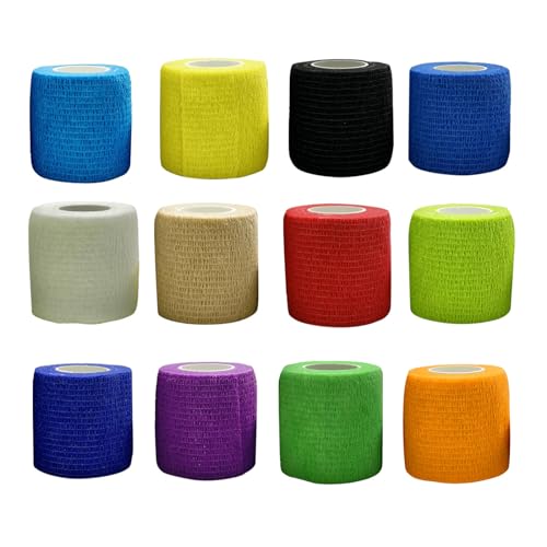 PetPhindU 12 Selbstklebende Bandage, Flexible Kohäsive Bandage, Elastische Selbstklebende Bandage für Hunde, Haustiere und Menschen, Fixierbandage für Knöchel, Handgelenk (Farbe 1,7.5cm x 4.5m) von PetPhindU
