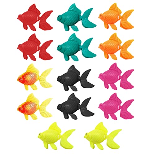 PetPhindU 14pcs Fischtank Dekorationen Fischtank Liefert Goldfisch Plastik Fisch Fake Fischsimulation Fisch Aquarium Dekoration Aquarium Steine ​​aquascaping Fischparty Dekorationen von PetPhindU