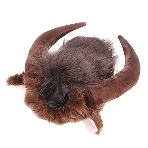 PetPhindU Hundekostüm Ochsenhörner Hund Kopfbedeckung Lustige Katzen-Hut-weicher Plüsch-Haustier-kostüm Kopfbedeckung mit Gummiband-Halloween-kostüm-Haustier-Partei-kostüme Foto Props von PetPhindU