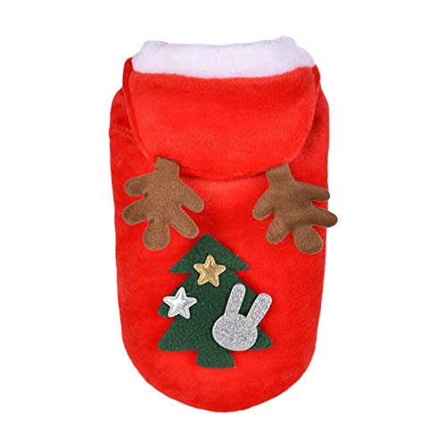 Hundeweihnachtsausstattung Pullover, Overall Weihnachtsbaum Kostüm Flanell Partei Pullover Weichen Mantel für Kleine, Mittlere Hunde von PetPhindU