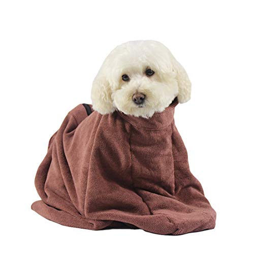 PetPhindU Hundewelpe Pyjama Robe, Superabsorbierende Weich Trocknend Handtuch Handtuch Haustier Bademantel Schnell Trocknend Handtuch für Kleine, Mittlere Große Hunde von PetPhindU