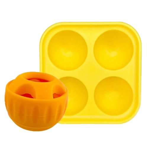 PetPhindU Kauspielzeug Für Hunde Mit 1 Tablett Nachfüllbares Leckerliball-Spielzeug Wiederverwendbar Interaktives Hundespielzeug Leicht Zu Reinigen Lindert Ängste des Hundes (Orange,One Size) von PetPhindU