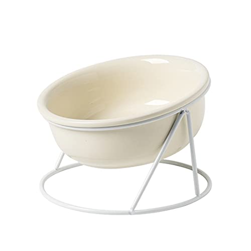 PetPhindU Keramik-fressnäpfe Cat Feeder Katzenfutter Bowl Cat Dish Hund Wasser-schüssel Hundefutter Schüssel Weit Shallow Cat Bowl mit Raised Standplatz für Katzen & Kleine Hunde von PetPhindU