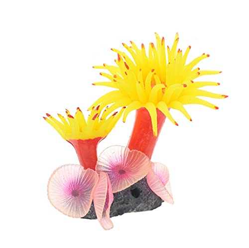 PetPhindU Künstliche Seeanemone Aquarium Dekorationen Coral Ornament Zubehör Aquarium Dekor Anemone Dekorative Pflanzen von PetPhindU