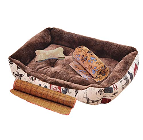 PetPhindU Thermische rutschfeste Schlafmatte Abnehmbar Füllung Baumwolle Haustierbett für Alle Hunde und Katzen Hundebett Langlebig Kissen, von PetPhindU
