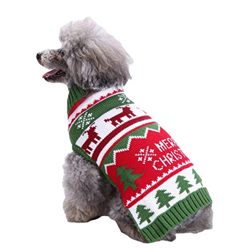 Weihnachtsmuster Pullover Kostüm für Kleine, Mittlere Hunde, Overall-Partei-weihnachtsmantel für Haustier Hund Zweibeinige Kleidung Welpen Pullover von PetPhindU