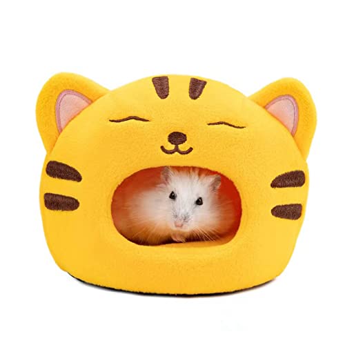 Ratten Hamster Warmes Bett Haus Kissen Hamster Bett Hamster Accessoires Hamster Versteck Hamster Baumwoll Nest Winter Warmes Pilze Haus Kleines Haustier Goldener Bären Honigbeutel von PetPhindU