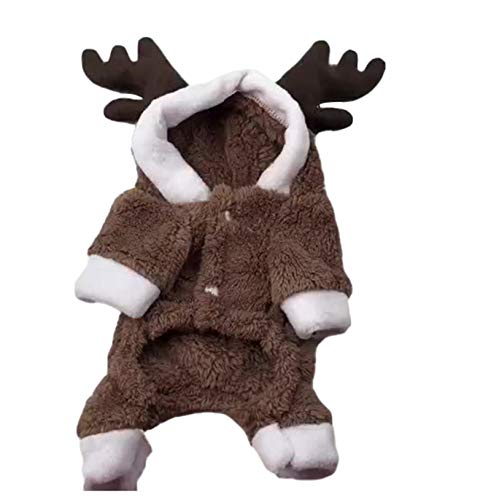 Weihnachten Geweih-Sweatshirt-kostüm für Kleine, Mittlere Hunde, Party Mantel Der Neue Jahr Outfits für Hunde Korallen Fleece-Pullover Warmes Outfit von PetPhindU