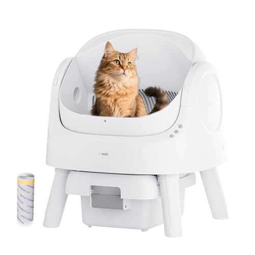 PetPivot AutoScooper 11 Selbstreinigende Katzentoilette - Offene Oberseite, Leiser Betrieb, Multi-Katzenfreundlich, Intelligente Sicherheitssensoren von PetPivot