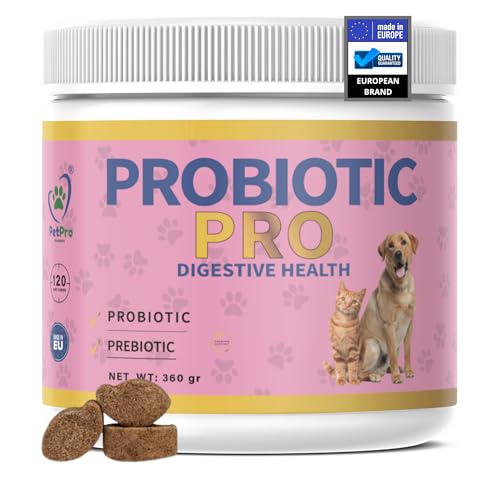 PetPro PHARMA - Probiotic Pro – Verdauungsgesundheit & Immunstärkung für Hunde & Katzen – Mit Probiotika, Präbiotika & Verdauungsenzymen – Ergänzungsfutter,120 Kautabletten, 360 g. von PetPro PHARMA