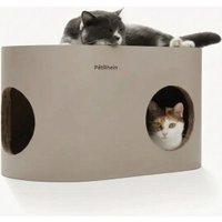 PetRhein 3-in-1 Kratzbrett für Katzen aus Kratzpappe großes Katzenhöhle mit Kratzmatte & Katzenbett – 64 x 35 x 36 cm– Stabiles Kratzpappe, Minimalistisches Kratzmöbel für Katzen von PetRhein