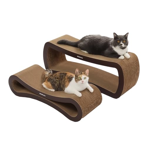 PetRhein XXL Kratzbrett für Katzen zum Spielen und Ausruhen, Verschleißfestes Kratzpapier, Hochwertige Kratzmatte,86 x 27 x32cm (Braun) von PetRhein