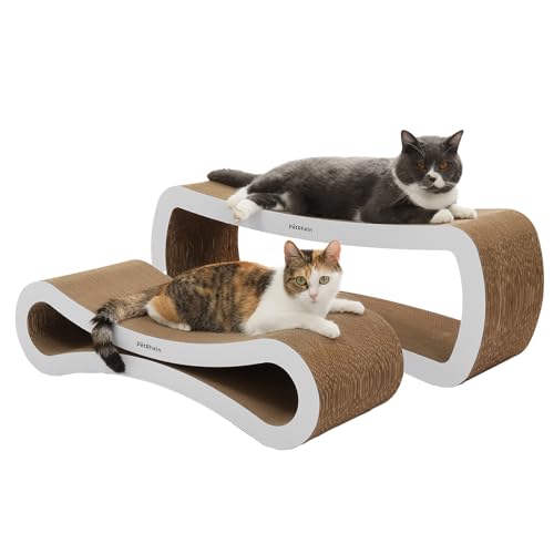 PetRhein XXL Kratzbrett für Katzen zum Spielen und Ausruhen, Verschleißfestes Kratzpapier, Hochwertige Kratzmatte,86 x 27 x32cm (Weiß) von PetRhein