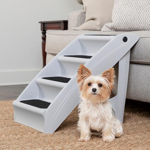 PetSafe CozyUp Klappbare Hundetreppe – Haustiertreppe für drinnen und draußen zu Hause oder auf Reisen – Hundetreppe für hohe Betten – Haustiertreppe mit Seitenschwanz, rutschfeste Pads – langlebig, von PetSafe