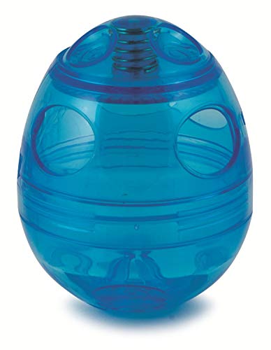 PetSafe Funkitty Egg-Cersizer Katzenspielzeug, Snackball mit 3 einstellbaren Löchern, Für Leckerlis und Trockenfutter, Blau von PetSafe