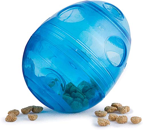 PetSafe Funkitty Egg-Cersizer Katzenspielzeug, Snackball mit 3 einstellbaren Löchern, Für Leckerlis und Trockenfutter, Blau, 1 Stück (1er Pack) von PetSafe