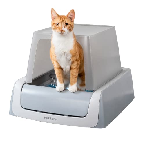 PetSafe Selbstreinigendes Katzenklo PetSafe ScoopFree mit Haube, Elektrische Katzentoilette mit automatischem Rechen, Mit integriertem Gesundheitsmonitor, Grau von PetSafe