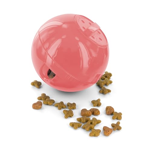 PetSafe SlimCat Futterball, Snackball für Katzen, Für eine spielerische Gewichtskontrolle, 150ml Trockenfutter, Pink von PetSafe