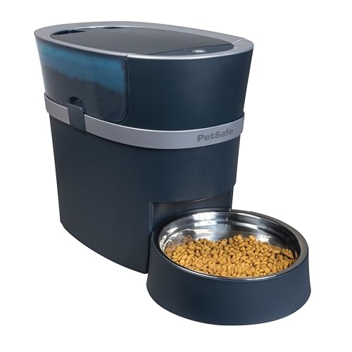 PetSafe Smart Feed Futterautomat, Mit Smartphone-Steuerung per App, Für Trockenfutter geeignet, 1,5 L Kapazität, Schwarz, Grau von PetSafe