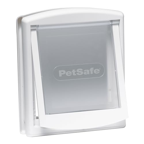 PetSafe Staywell Haustiertüre Original mit 2 Verschlussoptionen, Für Innen- und Außentür, Für Hunde bis zu 45 kg, Größe L, Weiß von PetSafe