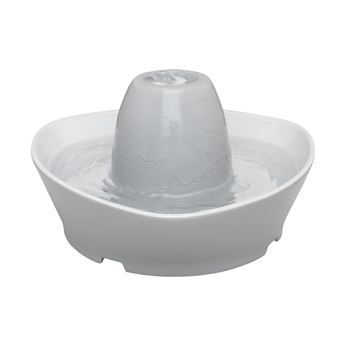PetSafe Streamside Keramik-Haustierbrunnen, 1,8 Liter Wasserkapazität, flüsterleises Design, gefiltertes Wasser, ermutigt Haustiere, mehr Wasser zu Trinken von PetSafe