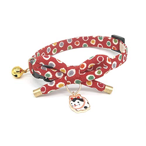 PetSoKoo Katzenhalsband mit Fliege und Glöckchen und niedlichem Katzenanhänger. Sicherheitsverschluss. von PetSoKoo